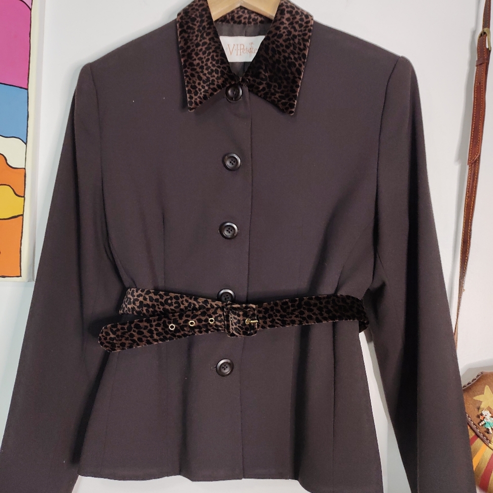 Vintage Jacket; Leopard Print + Matching Belt
